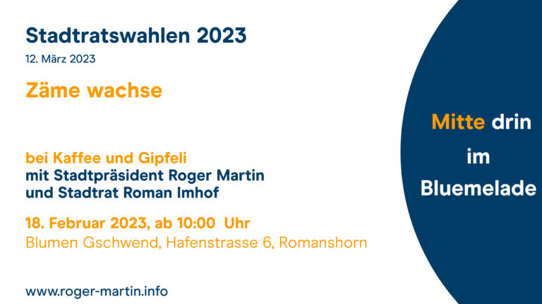 Read more about the article 18.2.2023, 10.00 Uhr – Mitte drin im Bluemelade
